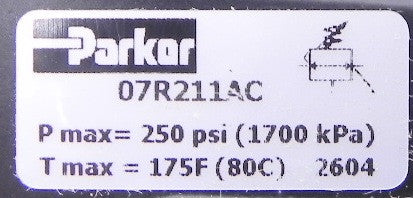 Parker Regulator 07R211AC - Advance Operations