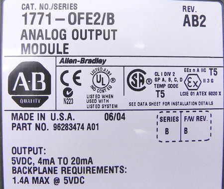 Allen-Bradley Analog Output Module 1771-OEF2/B - Advance Operations