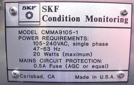 SKF Local Condition Multilog Monitoring Unit CMMA9105-1 - Advance Operations