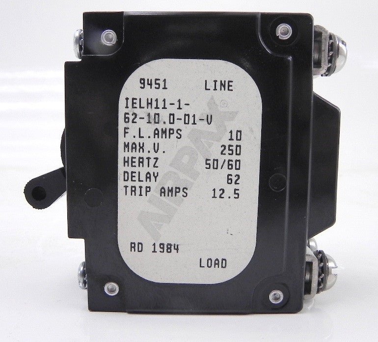 Airpax Circuit Breaker 10 Amps IELH11-1-62-10.0-01-V - Advance Operations