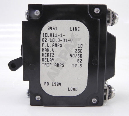 Airpax Circuit Breaker 10 Amps IELH11-1-62-10.0-01-V - Advance Operations