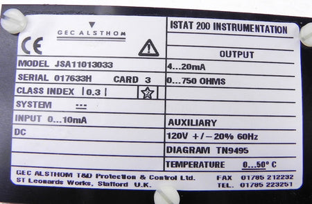 Gec Alsthom Istat 200 Amplifier Module JSA11013033 - Advance Operations