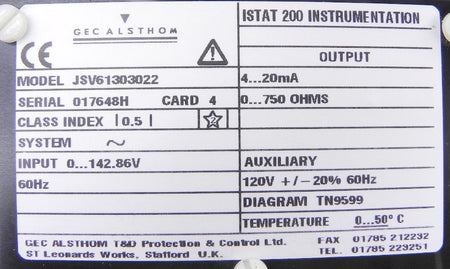 Gec Alsthom Istat 200 Voltage Module JSV61303022 - Advance Operations