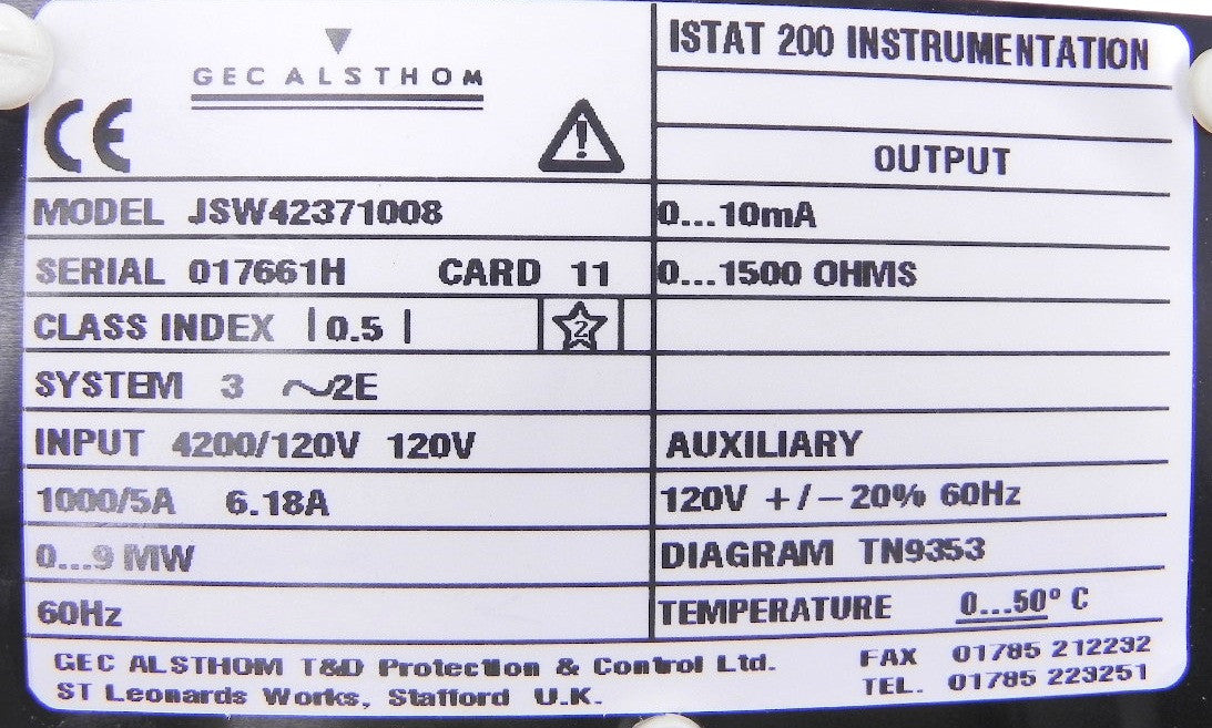 Gec Alsthom Istat 200 Watts Module JSW42371008 - Advance Operations