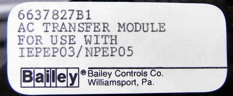 ABB Bailey Infi 90 AC Transfer Module 6637827B1 - Advance Operations
