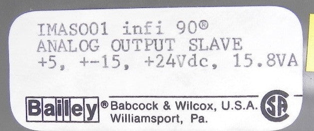 ABB Bailey Controls Analog Output Slave Module IMASO01 - Advance Operations