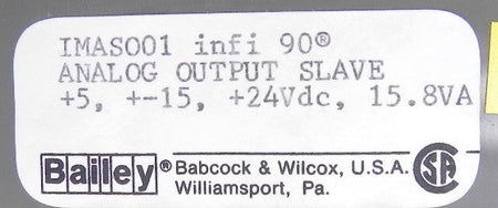 ABB Bailey Controls Analog Output Slave Module IMASO01 - Advance Operations