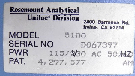 Rosemount Analytical CO Analyser Model 5100 - Advance Operations
