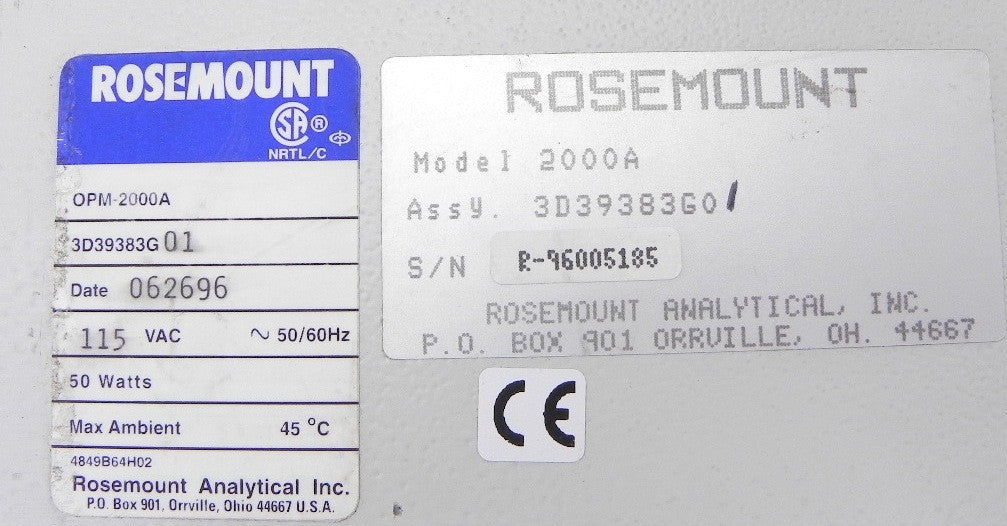 Rosemount Opacity Analyser Monitor Model OPM 2000A - Advance Operations
