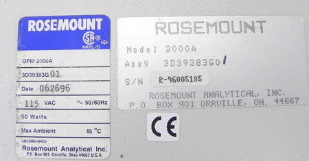 Rosemount Opacity Analyser Monitor Model OPM 2000A - Advance Operations