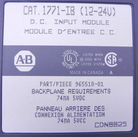 Allen-Bradley D/C Input Module 1771-IB (12-24V) - Advance Operations