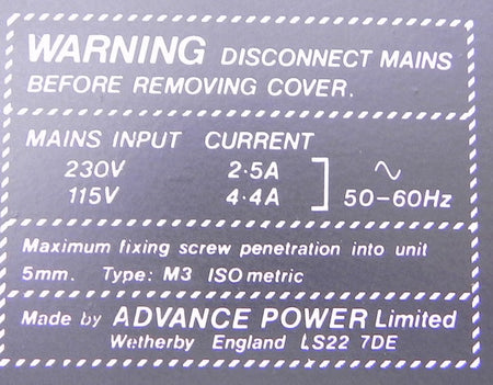 Advance Power Ltd Power Supply 462560 - Advance Operations