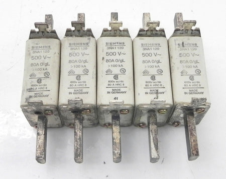 Siemens Fuse 3NA1120 (Lot of 5) - Advance Operations