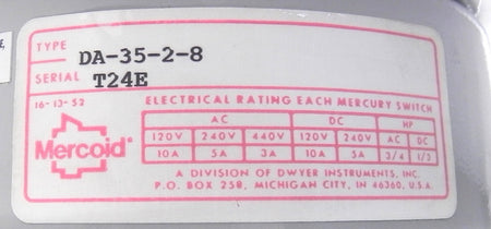 Mercoid Temperature Control DA-35-2-8 - Advance Operations