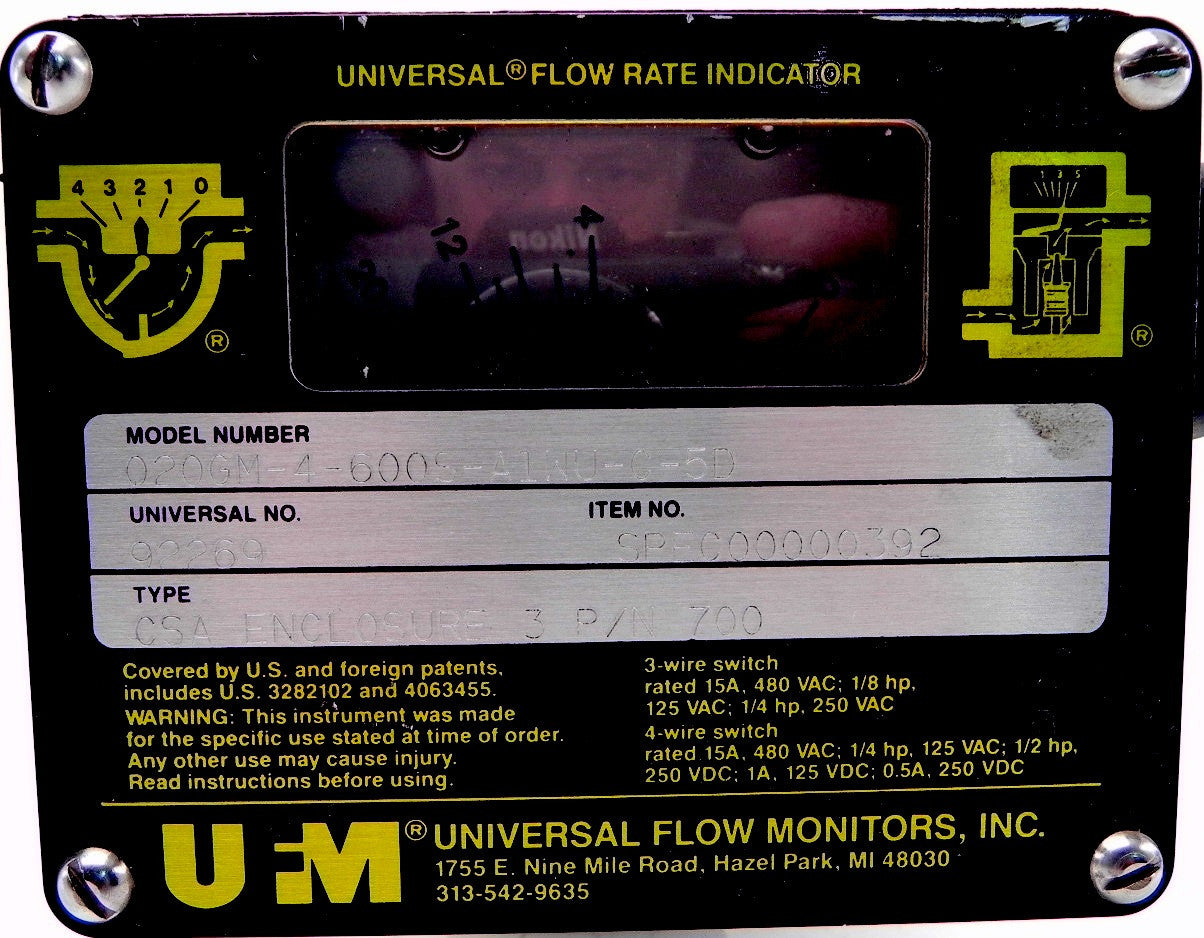 UFM Universal Flow Monitor 020GM-4-600S-A1WU-C-5D - Advance Operations