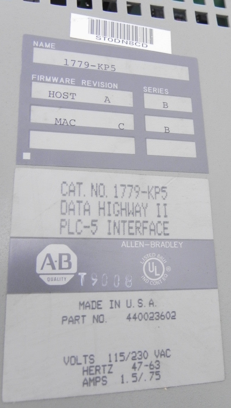 Allen-Bradley Data Highway  PLC-5 Interface 1779-KP5 Refurbished - Advance Operations