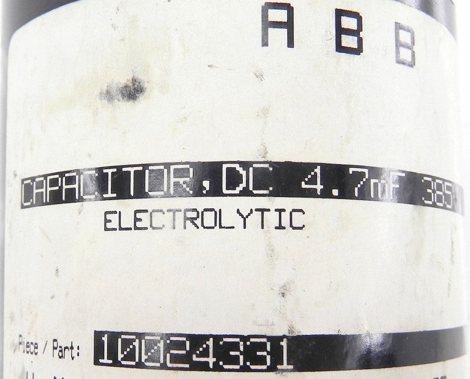 ABB Aerovox Capacitor DC 4.7 mF  385V 10024331 - Advance Operations
