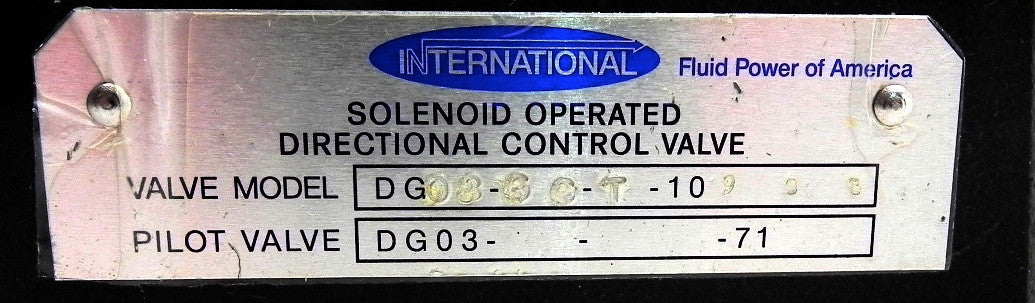 International Directional Control Valve DG08-6C-T - Advance Operations