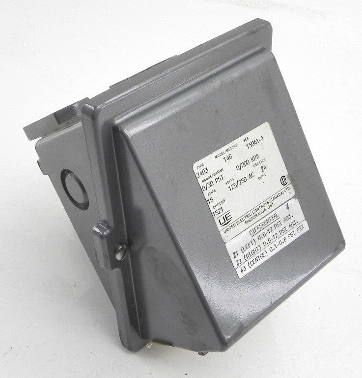 United Electric Pressure Switch J403 Model 146 - Advance Operations