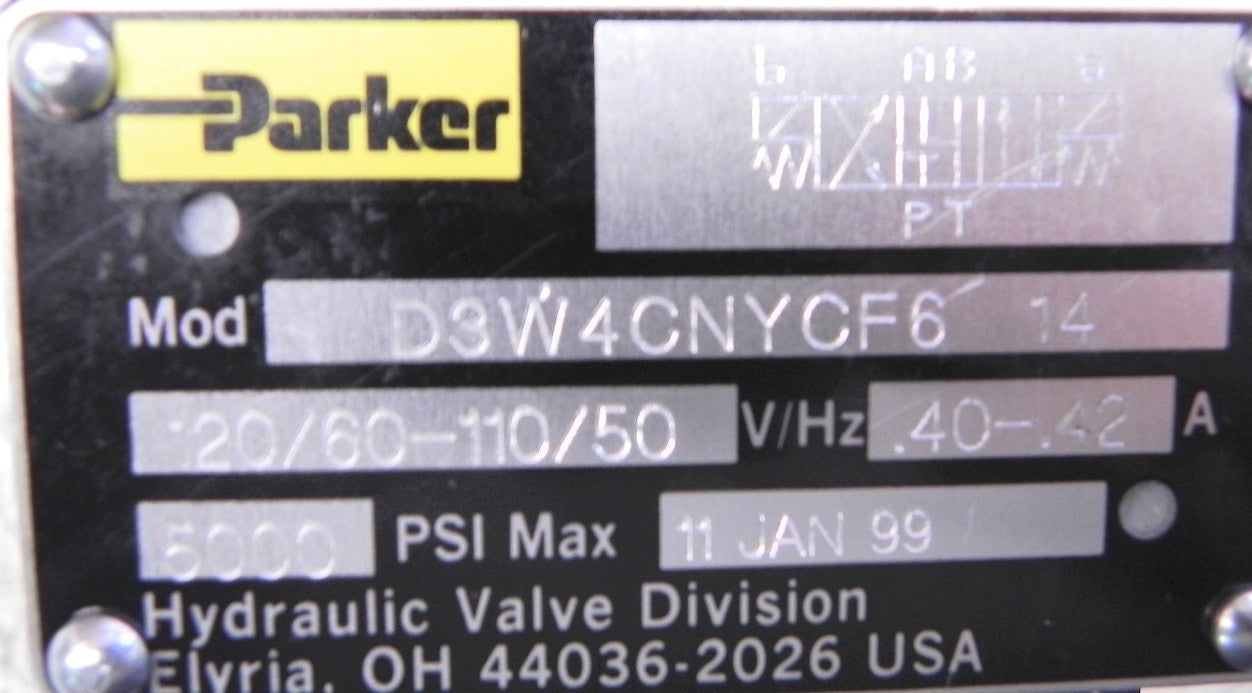 Parker Hydraulic Valve D3W4CNYCF6  15 - Advance Operations