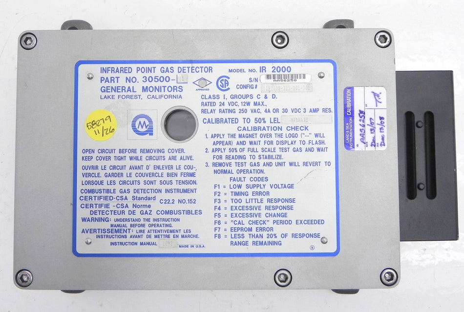 General Monitors Point Gas Detector IR 2000  30500 - Advance Operations