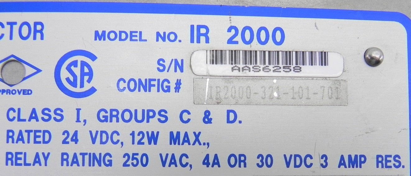General Monitors Point Gas Detector IR 2000  30500 - Advance Operations