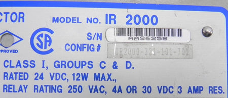 General Monitors Point Gas Detector IR 2000  30500 - Advance Operations