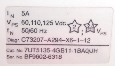 Siemens Differential Protection Transformer 7UT5135 - Advance Operations