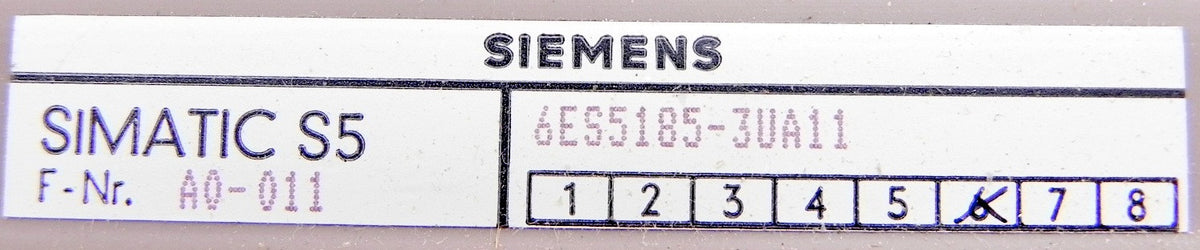 Siemens 21 Slot Expension Unit 6ES5 185-3UA11 + Power Supply - Advance Operations