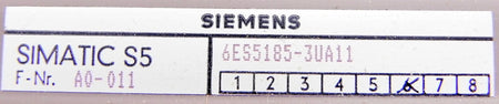 Siemens 21 Slot Expension Unit 6ES5 185-3UA11 + Power Supply - Advance Operations