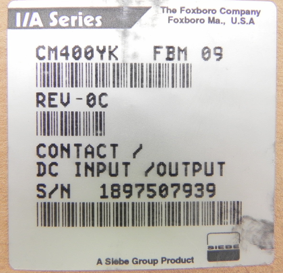 Foxboro Contact / DC  Input / Output CM400YK FMB 09  NIB - Advance Operations
