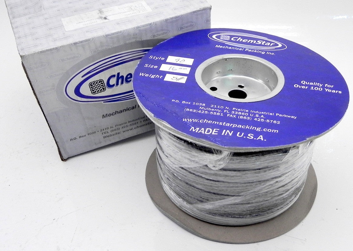 ChemStar Style 90 16mm or 5/8" Braided Carbon Graphite Compression Mechanical Packing - Advance Operations
