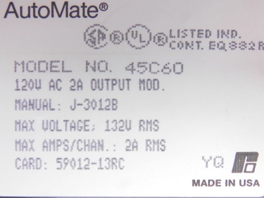 AutoMate Dual Output Module 45C60 - Advance Operations