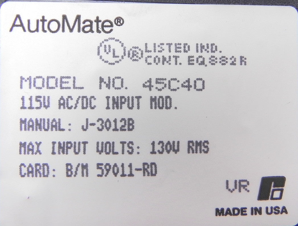 AutoMate Dual Intput Module 45C40 - Advance Operations