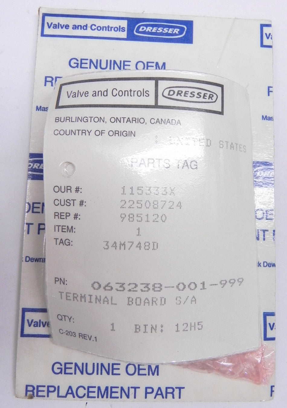 Dresser Terminal board 063238-001-999 - Advance Operations