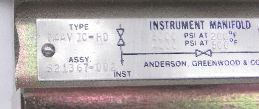 Anderson Greenwood M4 Series Manifold Valve M4AVIC-HD - Advance Operations