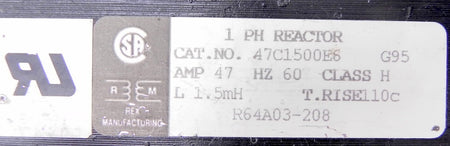 REX Manufacturing 1 PH Reactor R64A03-208  47C1500E6 - Advance Operations