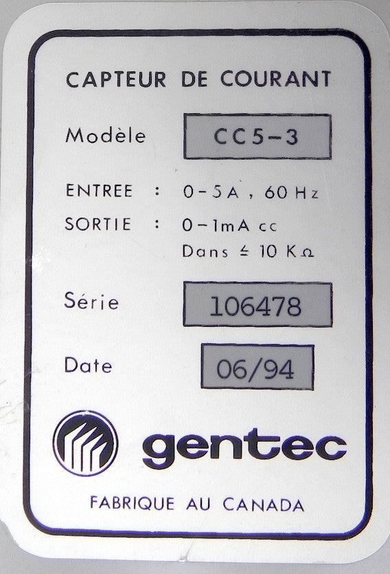 Gentec Current Sensor CC5-3 - Advance Operations