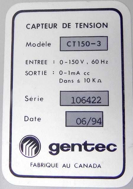 Gentec Voltage Sensor CT150-3 - Advance Operations