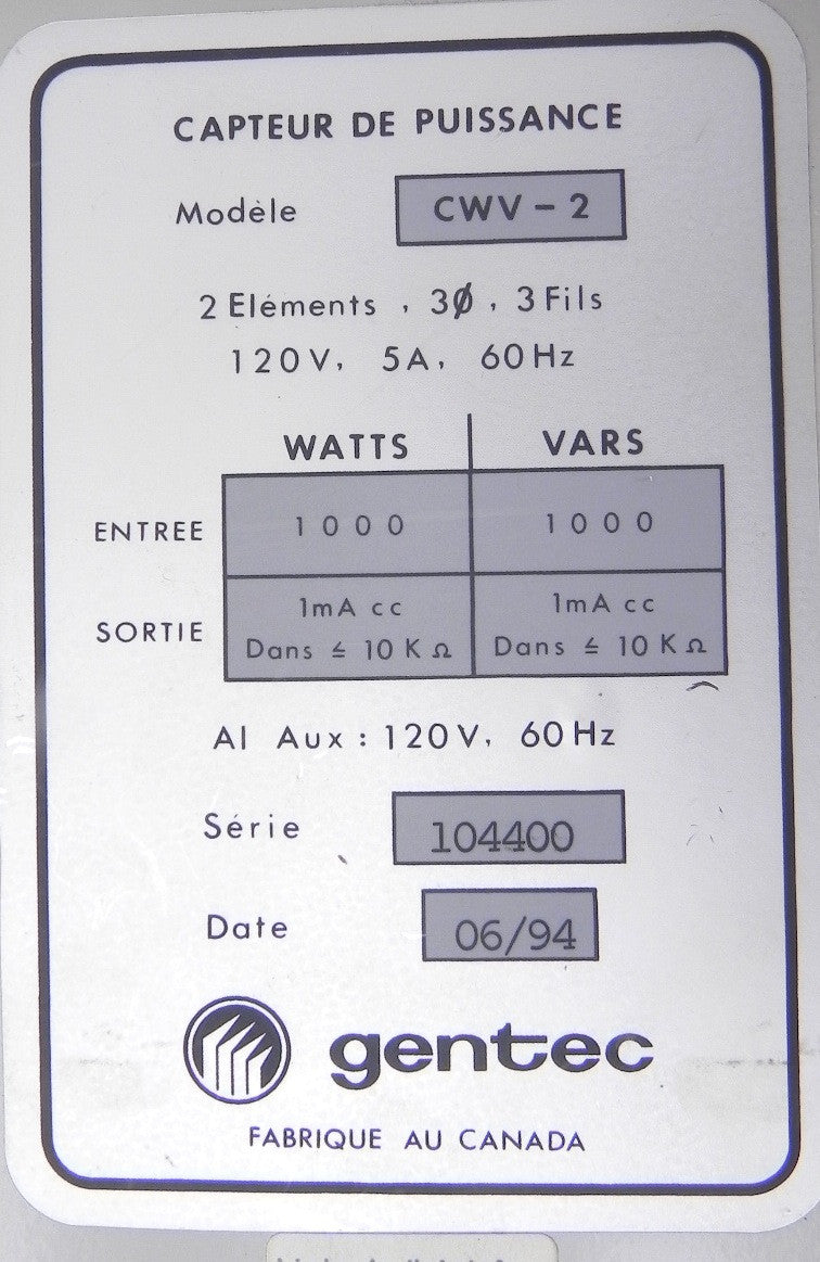 Gentec Power Sensor CWV-2 - Advance Operations