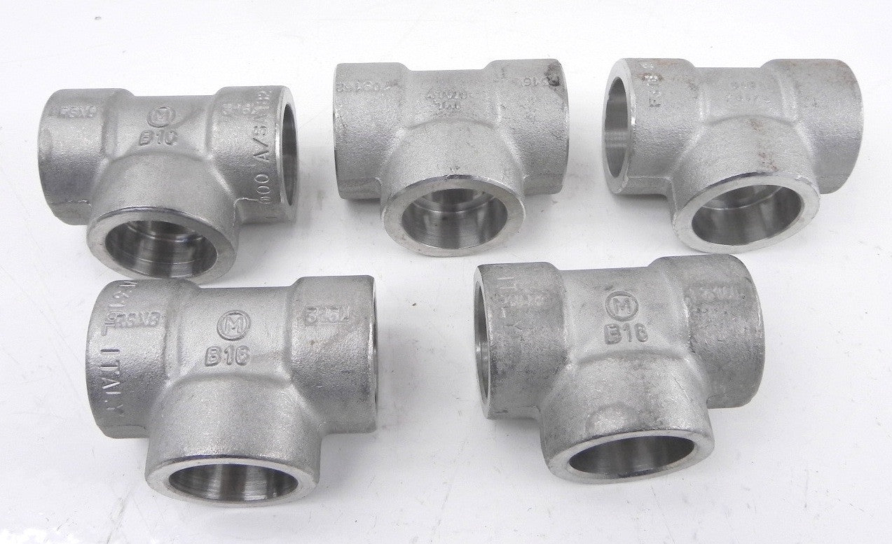 Merit Stainless Steel Forged Tee Welded 1" (Lot of 5) - Advance Operations