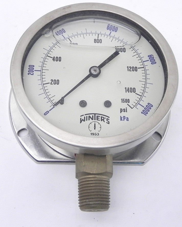 Winter's Gauge 0 to 1500 Psi 4" x 1/2" Npt - Advance Operations