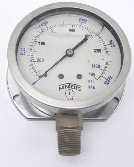 Winter's Gauge 0 to 1500 Psi 4" x 1/2" Npt - Advance Operations