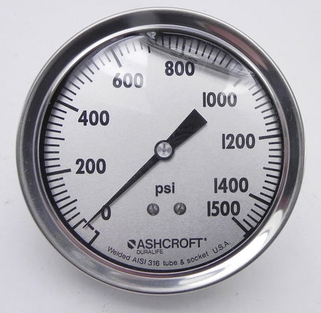 Ashcroft Glycerin Filled Gauge 35-1009SWL-2B 1500Psi - Advance Operations