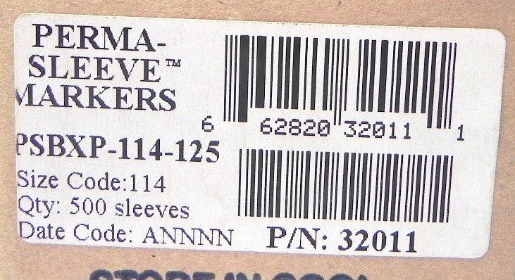 Brady Perma-Sleeve Marker PSBXP-114-125 32011 - Advance Operations