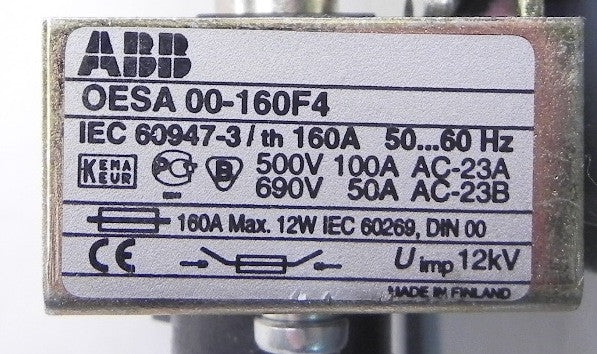 ABB Switch Fuse OESA 00-160F4 - Advance Operations