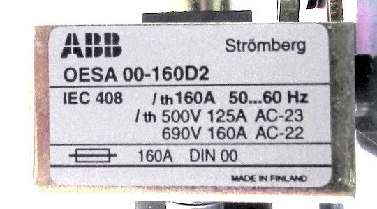 ABB Switch Fuse OESA 00-160D2 - Advance Operations