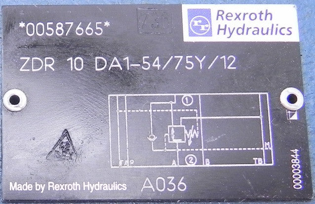 Rexroth Pressure Hydraulic Valve ZDR10DA1-54/75Y/12 - Advance Operations