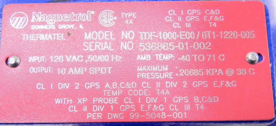 Magnetrol Flow Level Switch TDF-1000-E00/6T1-1220-005 - Advance Operations