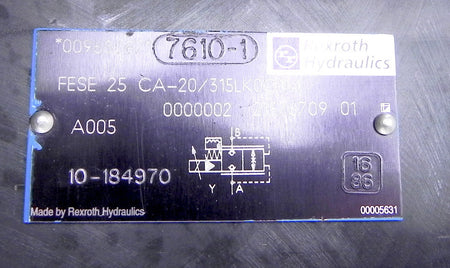 Rexroth Hydraulics Proportional Valve FESE25 CA-20/315LK0G1M - Advance Operations